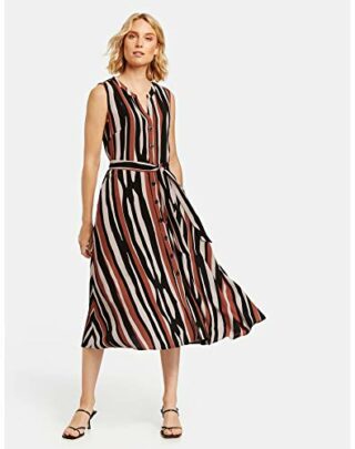 Taifun Sommerkleid im Streifen-Design ausgestellt, Schwarz
