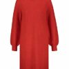 Taifun Strickkleid mit Ballonärmeln, Rot