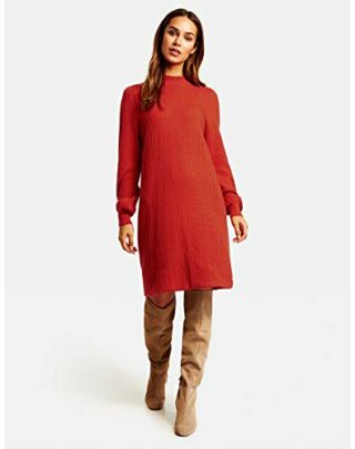 Taifun Strickkleid mit Ballonärmeln, Rot