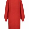 Taifun Strickkleid mit Ballonärmeln, Rot