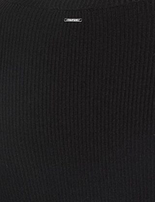 Taifun Strickkleid mit Rüschen-Details, Schwarz