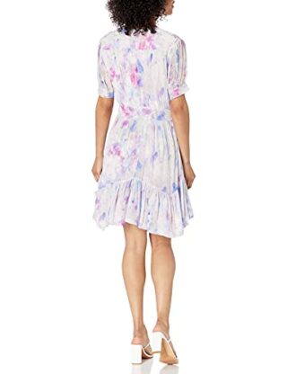 The Kooples Bedrucktes Minikleid mit Rüschen, Weiß