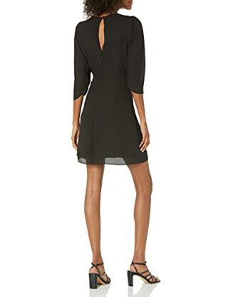 The Kooples Drapiertes Mini Kleid mit Puffärmeln, Schwarz