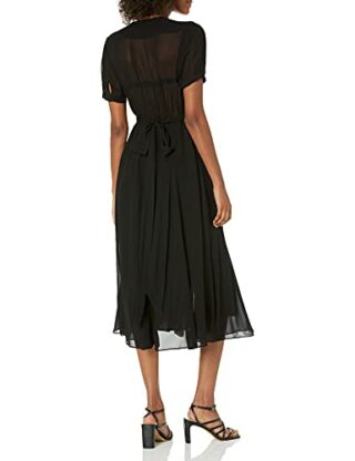 The Kooples Maxikleid mit Gürtel Abendkleid, Schwarz