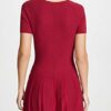 Theory Pleat Tee Dress Kleid, Purpurrot, Rot