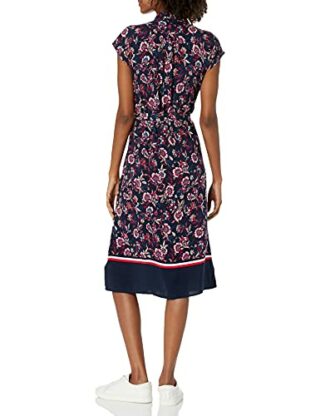 Tommy Hilfiger ADP W Annika Floral Midi Dress Kleid, Blau
