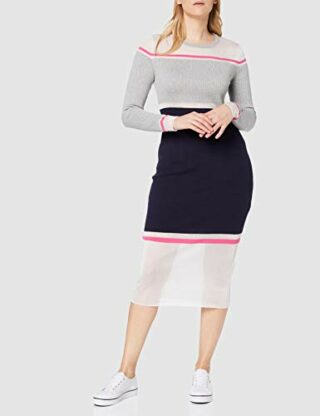 Tommy Hilfiger GELDA Sheer Contrast Leinenkleid, Grau