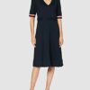 Tommy Hilfiger Punto Milano A-Linien-Kleid, Blau
