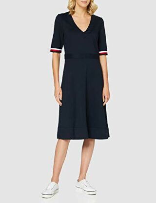 Tommy Hilfiger Punto Milano A-Linien-Kleid, Blau