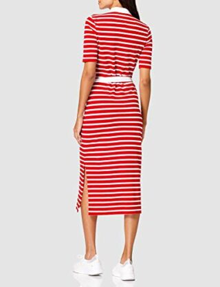 Tommy Hilfiger Stripe Regular Polo Midikleid, Rot