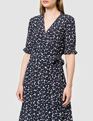 Tommy Hilfiger Wickelkleid aus Viscose, Crepe, Blau