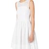 Tommy Jeans Ärmellos Etui Kleid, Weiß