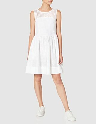Tommy Jeans Ärmellos Etui Kleid, Weiß