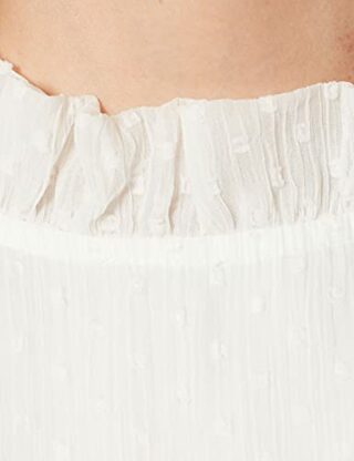 Tommy Jeans Ruffle Dobby A-Linien Kleid, Weiß
