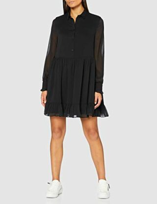 Tommy Jeans Tjw Tiered A-Linien-Kleid, Schwarz