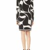 Trina Turk Finn 2 Langarmkleid mit V-Ausschnitt Abendkleid, Schwarz