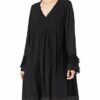 True Religion Mini Kleid Plisse, Schwarz