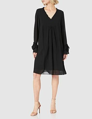 True Religion Mini Kleid Plisse, Schwarz