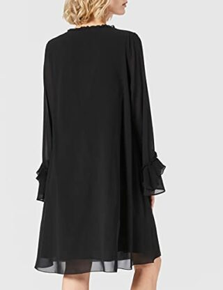 True Religion Mini Kleid Plisse, Schwarz