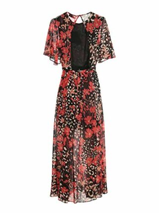 Twinset Maxikleid mit Blumenmuster, Schwarz