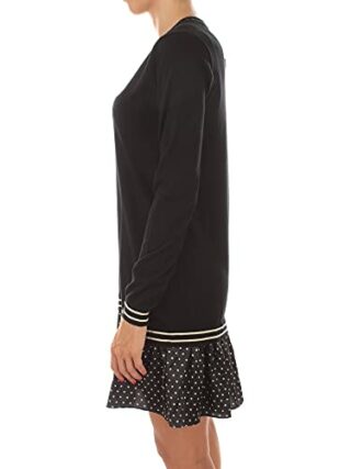 Twinset Plissee Strickkleid, Schwarz