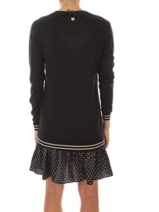 Twinset Plissee Strickkleid, Schwarz