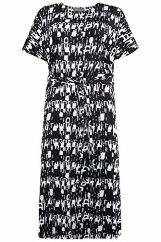 Ulla Popken Oversized Slinky-Jersey Midikleid, Blau