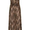 Ulla Popken Plus Size Abendkleid, Metallic-Jersey, ärmellos, Gold