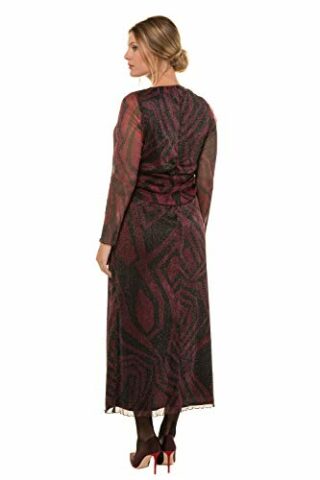 Ulla Popken Plus Size Abendkleid, Metallic-Schimmer, Schwarz