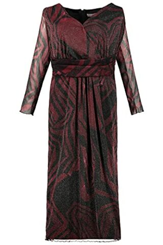 Ulla Popken Plus Size Abendkleid, Metallic-Schimmer, Schwarz