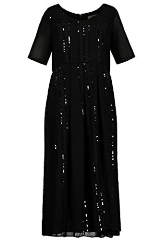 Ulla Popken Plus Size Abendkleid, Schwarz