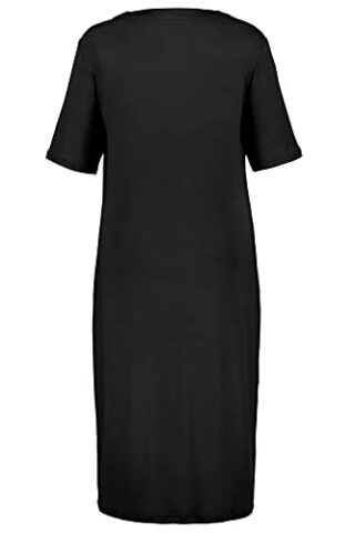 Ulla Popken Plus Size Slinkykleid mit V-Ausschnitt, Schwarz