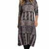 Ulla Popken Plus Size Strickkleid, Animal-Muster, Rollkragen, Beige
