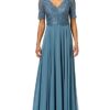 Vera Mont 0121/4825 Cocktailkleid mit Spitze, Blau