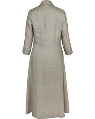 White Label Midi Leinenkleid, Weiß