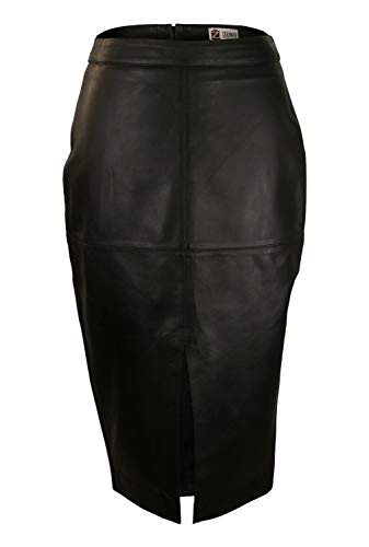 Zerimar Lederrock Lang Damen, Schwarz Zerimar Lederrock Lang Damen, Schwarz