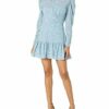 findersKEEPERS Blossom LS Mini Kleid mit Blumenmuster, Blau