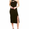 findersKEEPERS Daniela One-Shoulder Midi Etuikleid, Schwarz