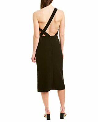 findersKEEPERS Daniela One-Shoulder Midi Etuikleid, Schwarz