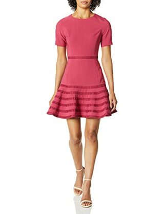 findersKEEPERS Sangria Mini Partykleid, Kurzarm, Rot