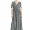 khujo ABSENTA Maxi Kleid Blumenmuster, Grau