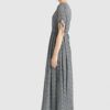 khujo ABSENTA Maxi Kleid Blumenmuster, Grau