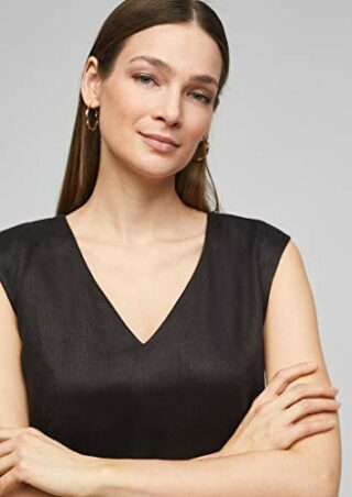 s.Oliver BLACK LABEL 150.10.104.20.200.2064754 Leinenkleid, Schwarz