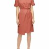 s.Oliver BLACK LABEL A-Linien-Kleid mit Raffung, Orange