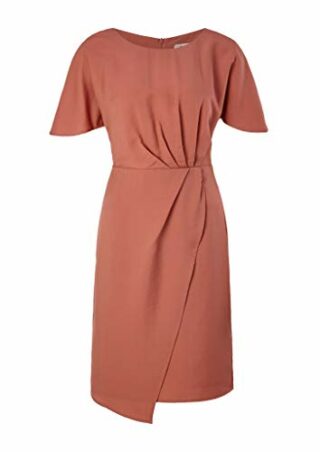 s.Oliver BLACK LABEL A-Linien-Kleid mit Raffung, Orange