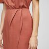 s.Oliver BLACK LABEL A-Linien-Kleid mit Raffung, Orange
