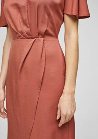 s.Oliver BLACK LABEL A-Linien-Kleid mit Raffung, Orange