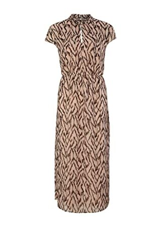 s.Oliver BLACK LABEL Ausgestelltes Kleid aus Chiffon, Beige