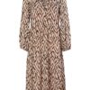 s.Oliver BLACK LABEL Ausgestelltes Stufenkleid mit MusterAOP, Beige