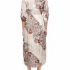 s.Oliver BLACK LABEL Boho Chic Etuikleid mit Blumenmuster, Beige
